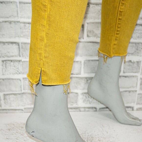 MOTHER Denim The Looker Ankle Snippet Jeans Yellow Mineral NWT Size 25 - Picture 11 of 12